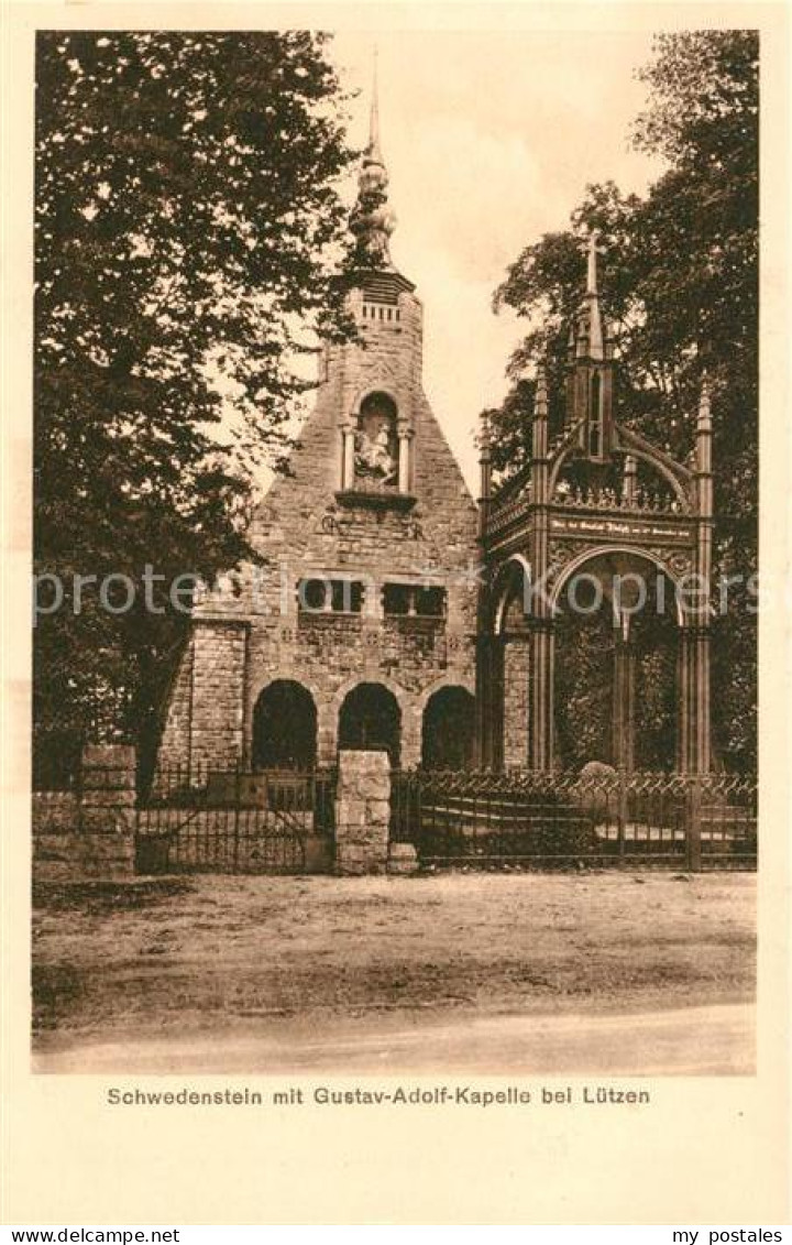 Luetzen Schwedenstein mit Gustav Adolf Kapelle