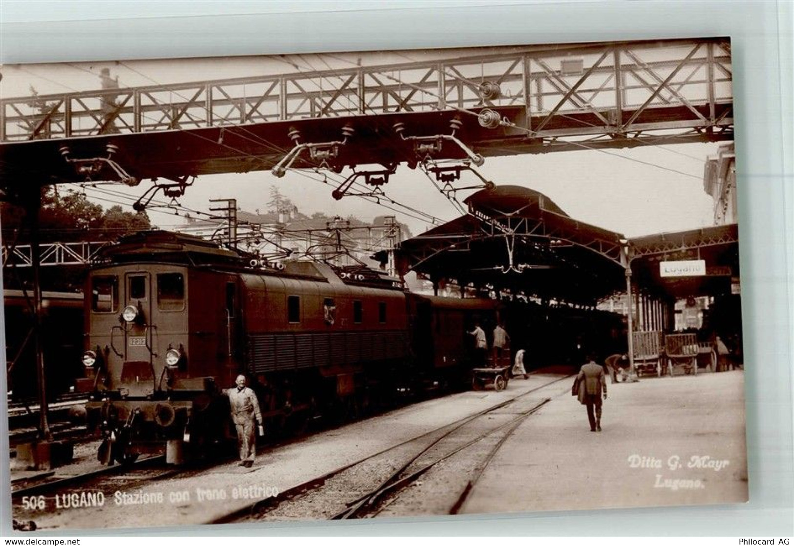 Lugano Bahnhof Eisenbahn Bahnhof Schweiz Foto AK - 13673965