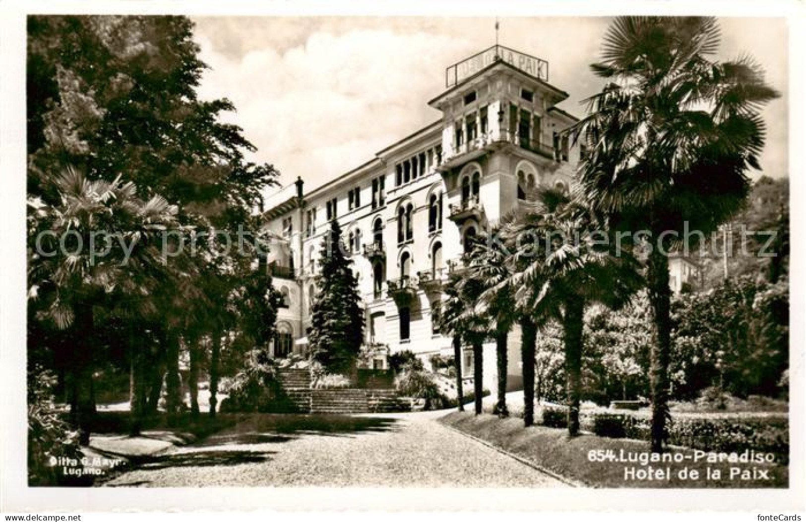Lugano Lago di Lugano TI Hotel de la Paix Aussenansicht