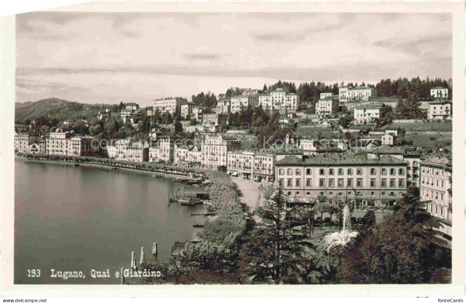 LUGANO Lago di Lugano TI Quai Giardino Lago-di-Lugano Seepromenade Brunnen Boote