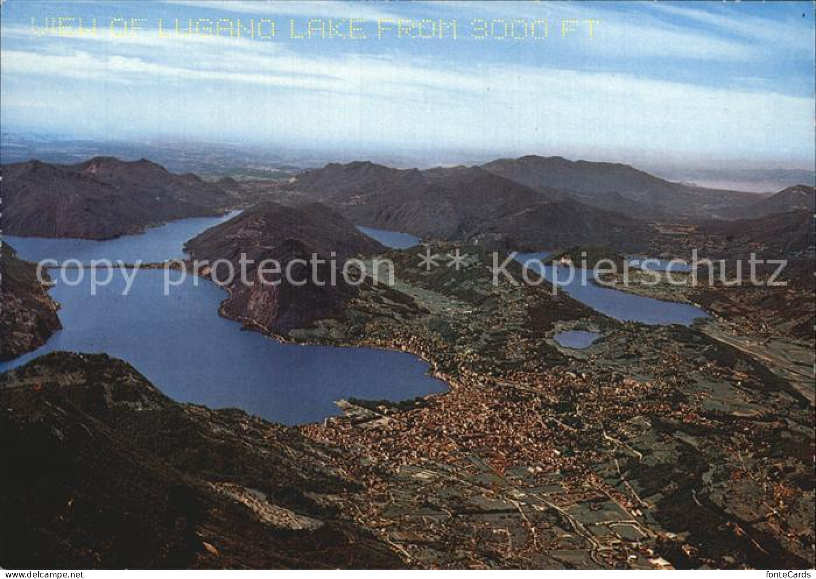 Lugano TI Luganersee Fliegeraufnahme