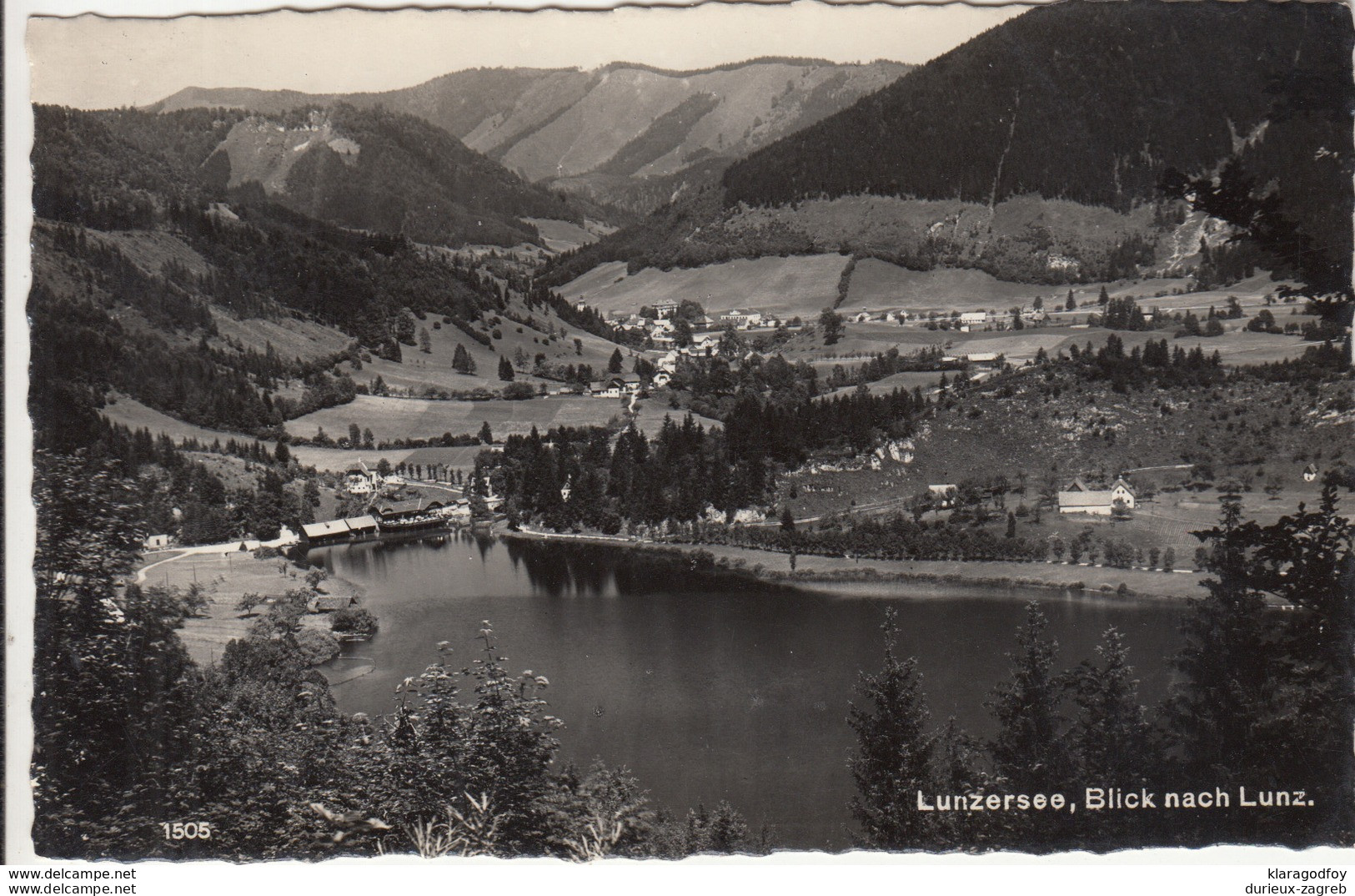 Lunz am See old postcard travelled 1958 Lunz am See Pmk b170605
