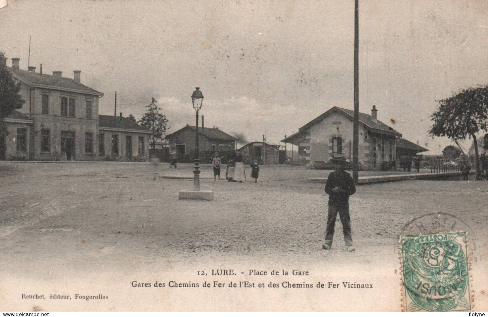lure - place de la gare , gares des chemins de fer de l'est et chemins de fer vicinaux