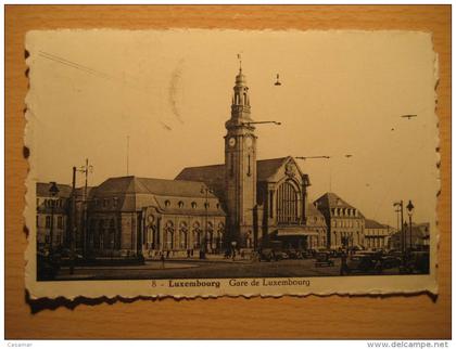 Gare railway station 1950 to Brussels Bruxelles Belgium LUXEMBOURG post card