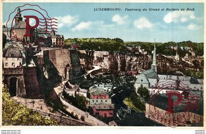LUXEMBOURG, FAUBOURG DU GRUND ET ROCHERS DU BOCK.  LUXEMBURG LUXEMBURGO
