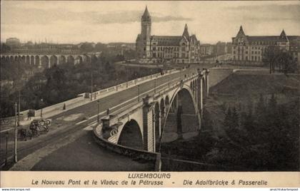 CPA Luxemburg Stadt, Adolfbrücke, Passerelle, Viaduc de la Pétrusse
