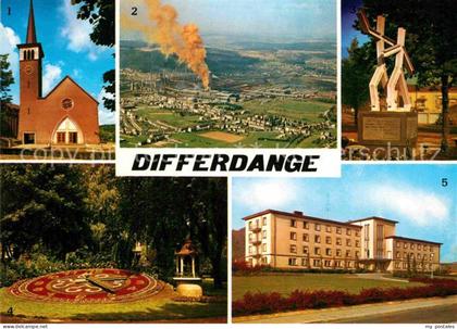 Differdange Eglise Monument de l'Evasion Horloge Fleurie Maison de retraite a Ni