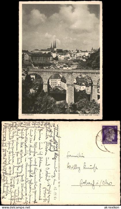 Postcard Luxemburg Panorama-Ansicht BLICK AUF DIE STADT 1941