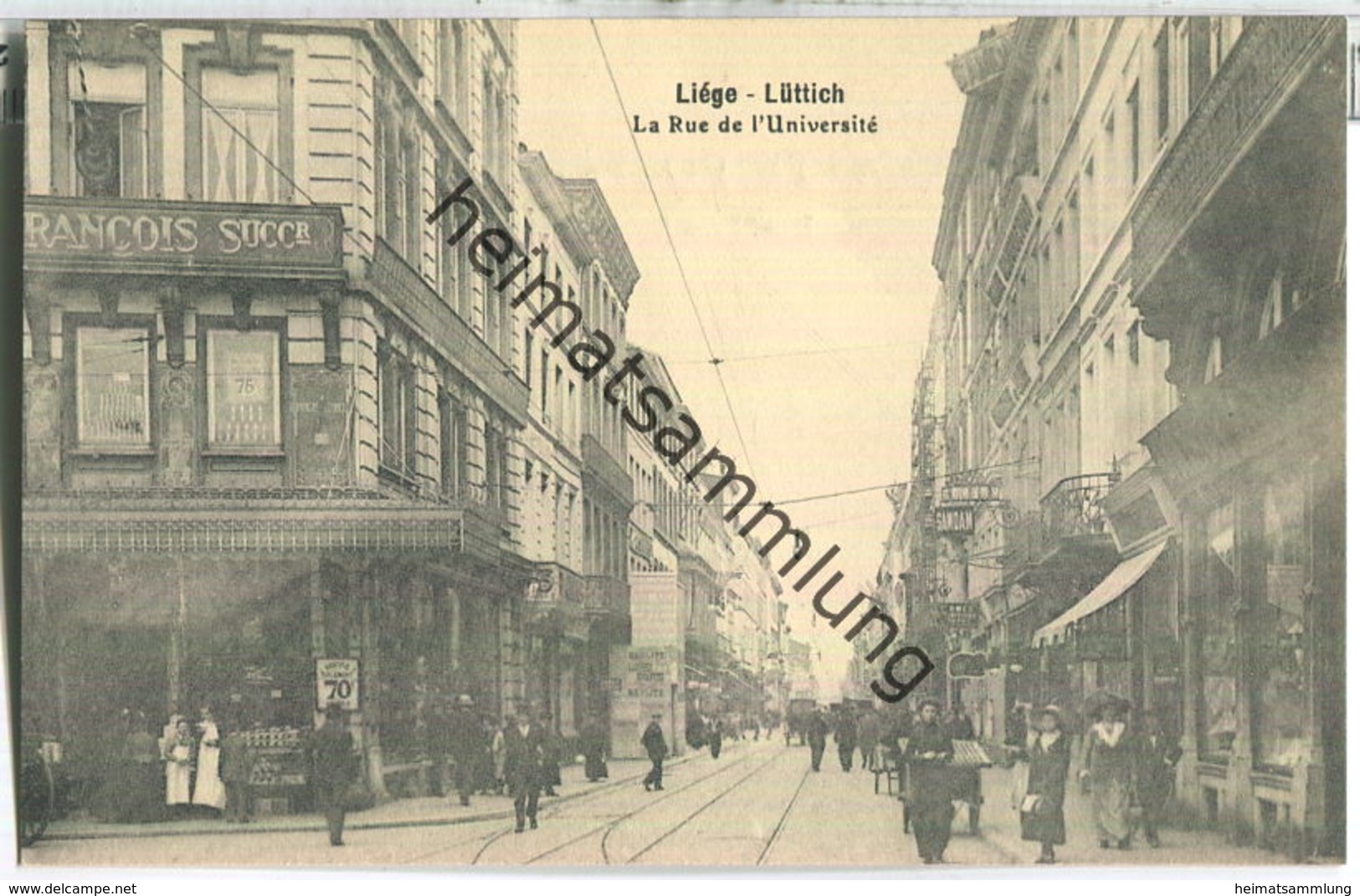 Lüttich - Liege - La Rue de l'Universite - Verlag Georg Stilke Brüssel