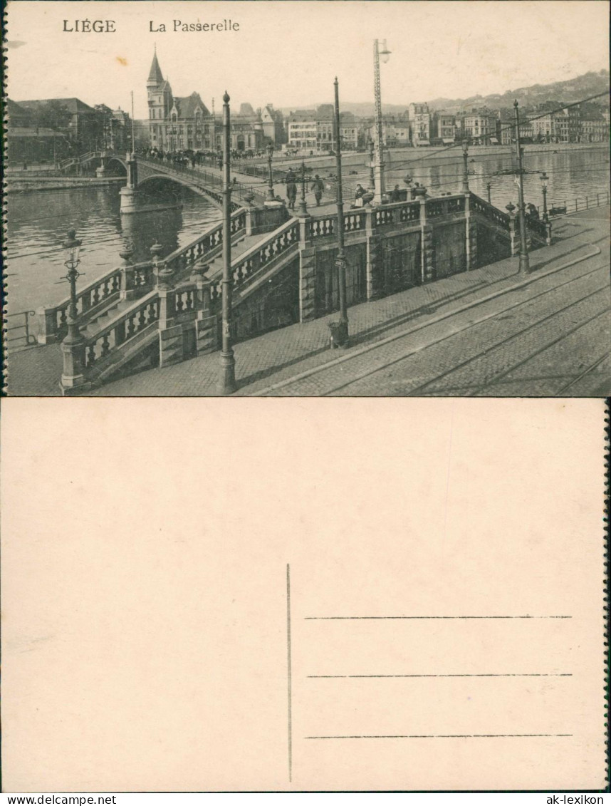 Lüttich Luik Lîdje Stadtteilansicht Brücke LIÉGE La Passerelle 1910