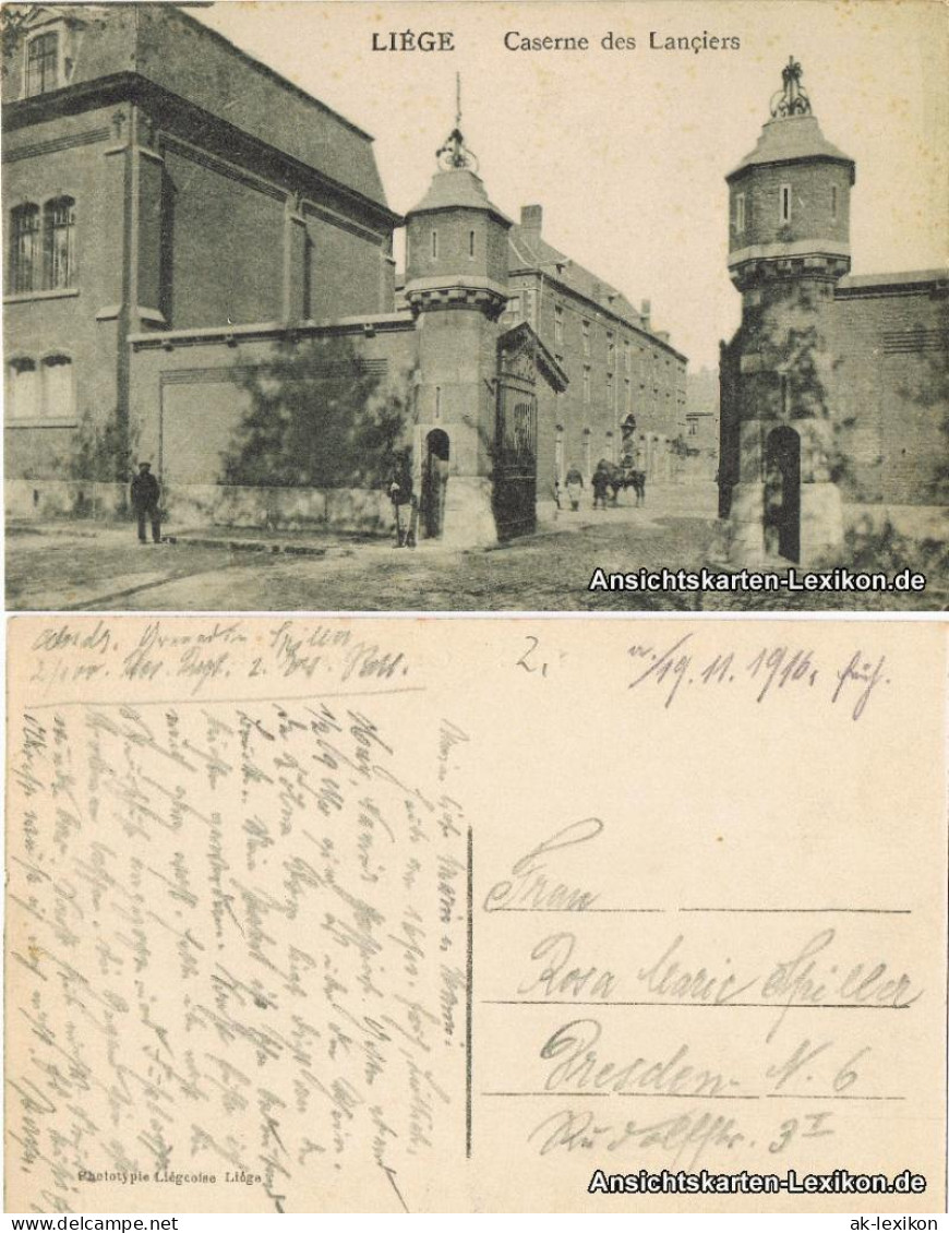 Lüttich Luik  wallonisch: Lîdje Kaserne (Caserne des Lanciers) 1916