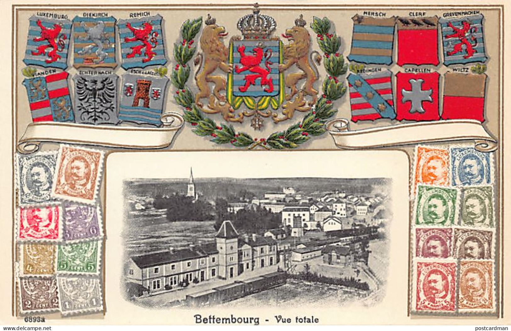 Luxembourg - BETTEMBOURG - Vue total - Carte philatélique - Ed. H. Guggenheim 6275