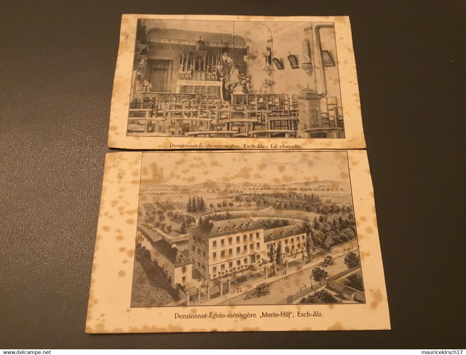 Luxembourg carte postale Esch Alzette ecole menagere x2
