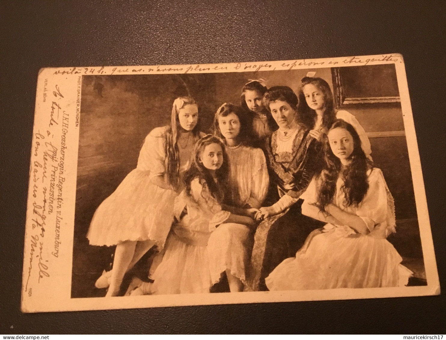 Luxembourg carte postale famille grand-ducale Adel royalty