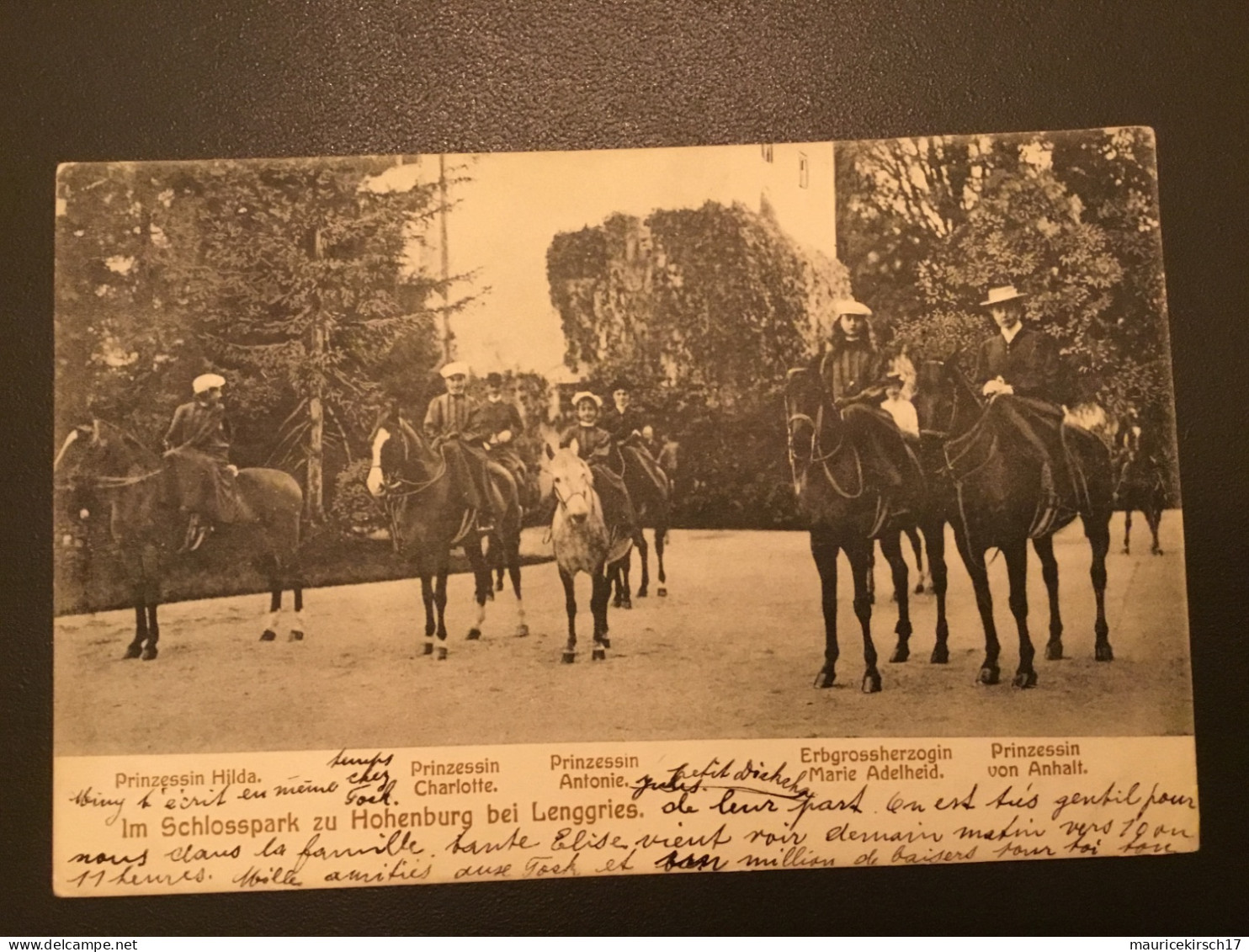 Luxembourg carte postale famille grand-ducale Adel royalty Pferde chevaux