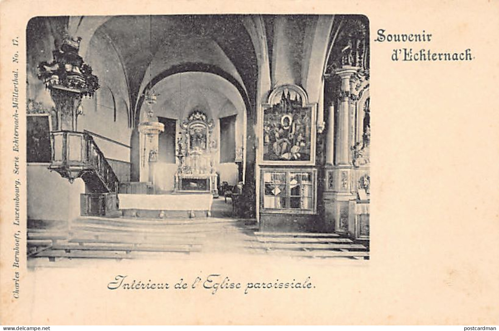 Luxembourg - ECHTERNACH - Intérieur de l'église paroissiale - Ed. Charmes Bernhoeft Serie Echternach-Müllerthal 17