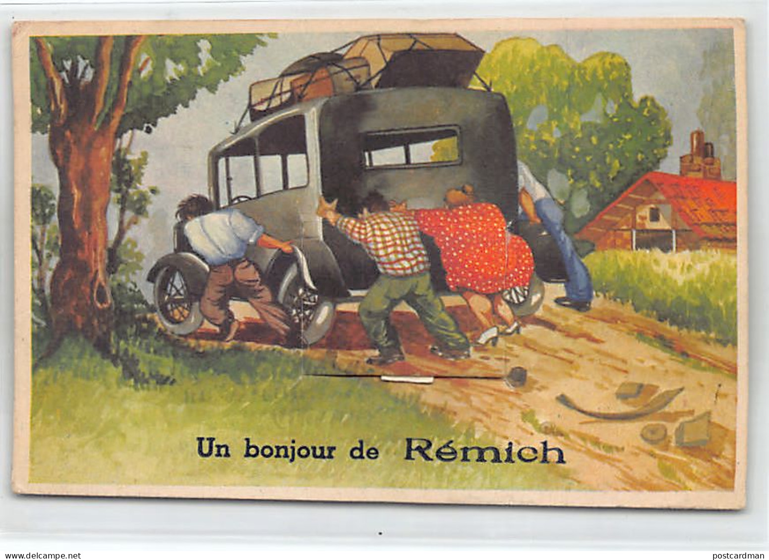 Luxembourg - REMICH - Carte à système - Un bonjour de... - Ed. L'Heembeekoise