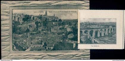 Leporello CPA Luxemburg Stadt, Ville Haute, Ville Basse du Grund, Stadtpanorama