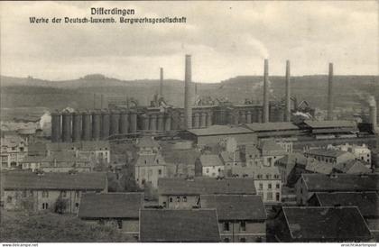 CPA Differdange Differdingen Luxembourg, Werke der deutsch-luxemburgischen Bergwerksgesellschaft