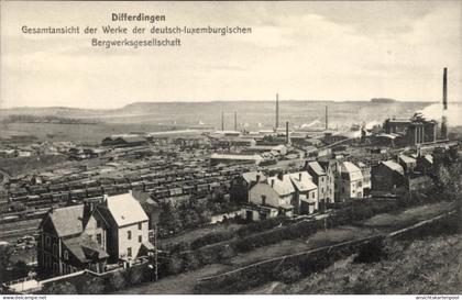 CPA Differdange Differdingen Luxembourg, Werke der deutsch-luxemburgischen Bergwerksgesellschaft