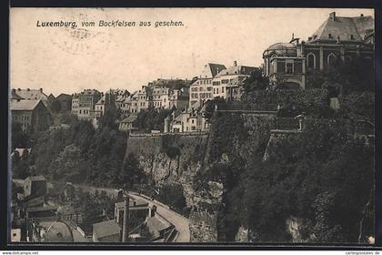 AK Luxemburg, Blick vom Bockfelsen über die Stadt