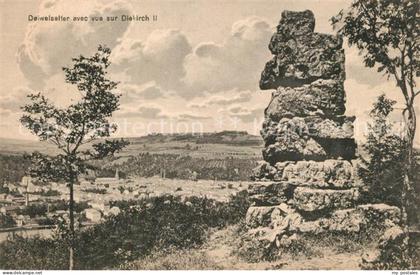 Diekirch Deiwelselter avec vue sur Diekirch