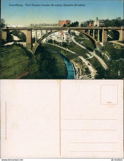 Postcard Luxemburg Pont Adolphe - Stadt 1913