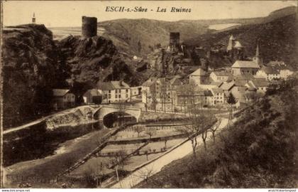 CPA Esch sur Alzette Luxemburg, Ruinen, Stadt