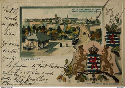 Luxembourg  (Luxembourg Ville) Embossed - Prage Litho Card 1902