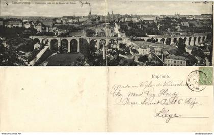 luxemburg, LUXEMBOURG, Double Panorama Postcard (1905)
