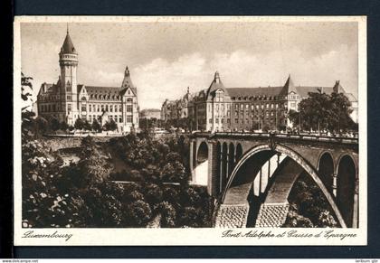 AK Luxemburg-Stadt Adolphe-Brücke mit Musée de la Banque 1931 gebraucht #HE573