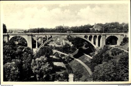 CPA Luxemburg Stadt, Blick auf den Pont Adolphe, Brücke, Stadtansicht, Bäume