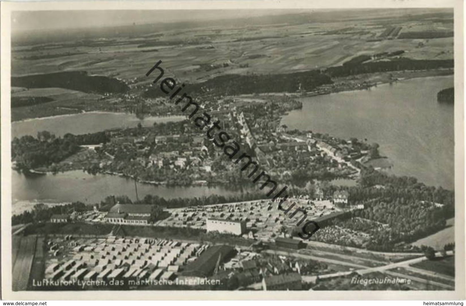 Lychen - Fliegeraufnahme - Foto-AK 30er Jahre - Verlag Ernst Schulz Buchhandlung Lychen