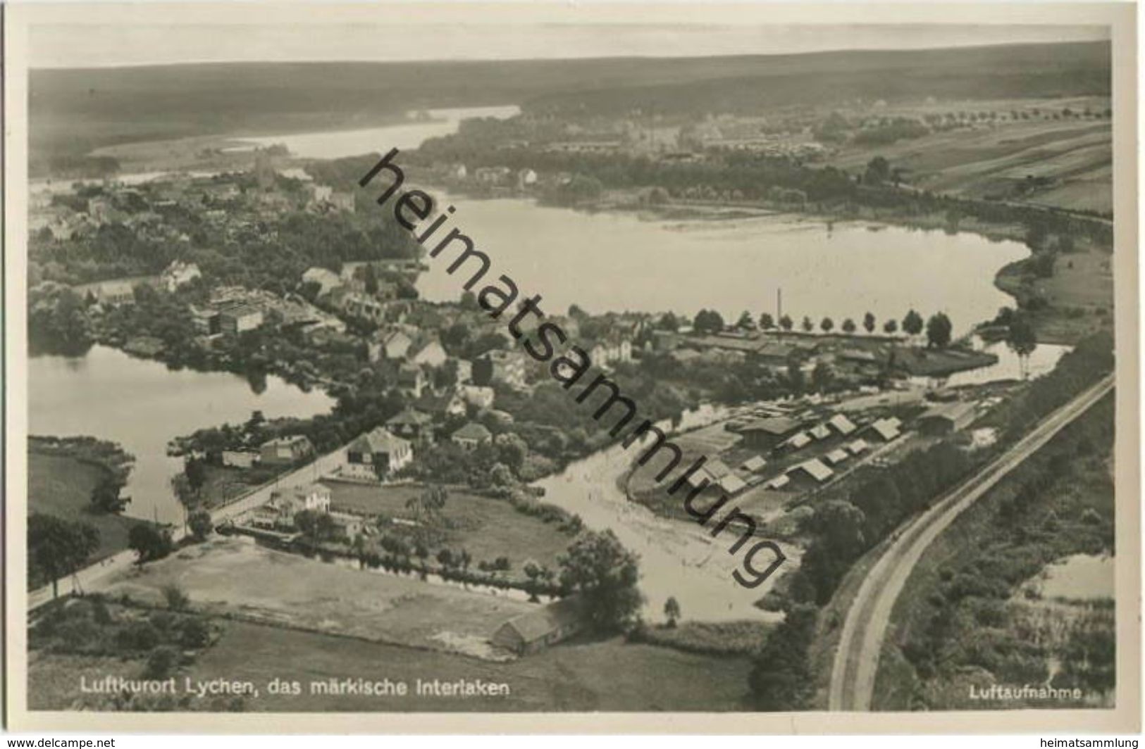 Lychen - Fliegeraufnahme - Foto-AK 30er Jahre - Verlag Ernst Schulz Buchhandlung Lychen