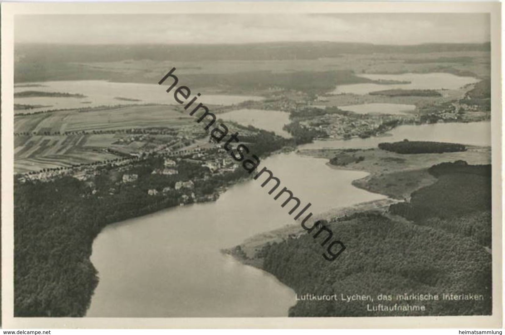 Lychen - Fliegeraufnahme - Foto-AK 30er Jahre - Verlag Ernst Schulz Buchhandlung Lychen