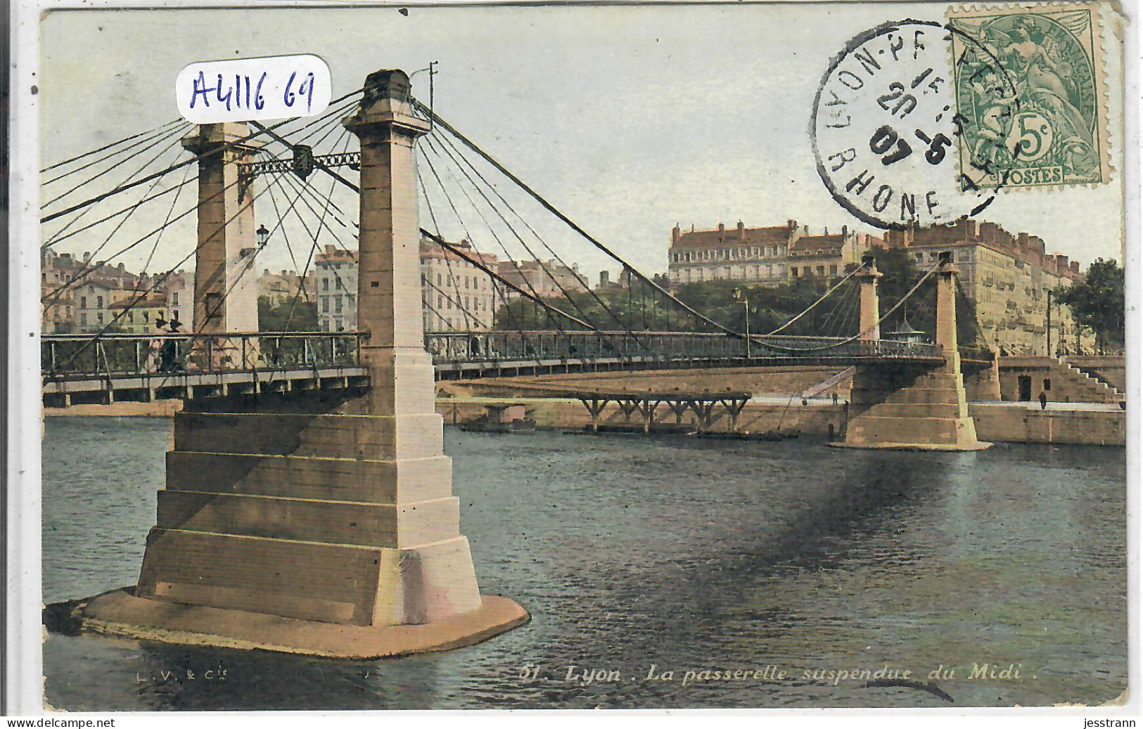 LYON 2- LA PASSERELLE SUSPENDUE DU MIDI