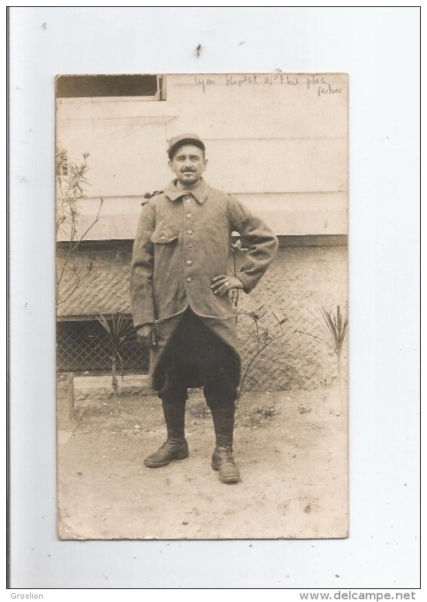 LYON (69) CARTE PHOTO MILITAIRE A L'HOPITAL N° 7 BIS PLACE FERBER