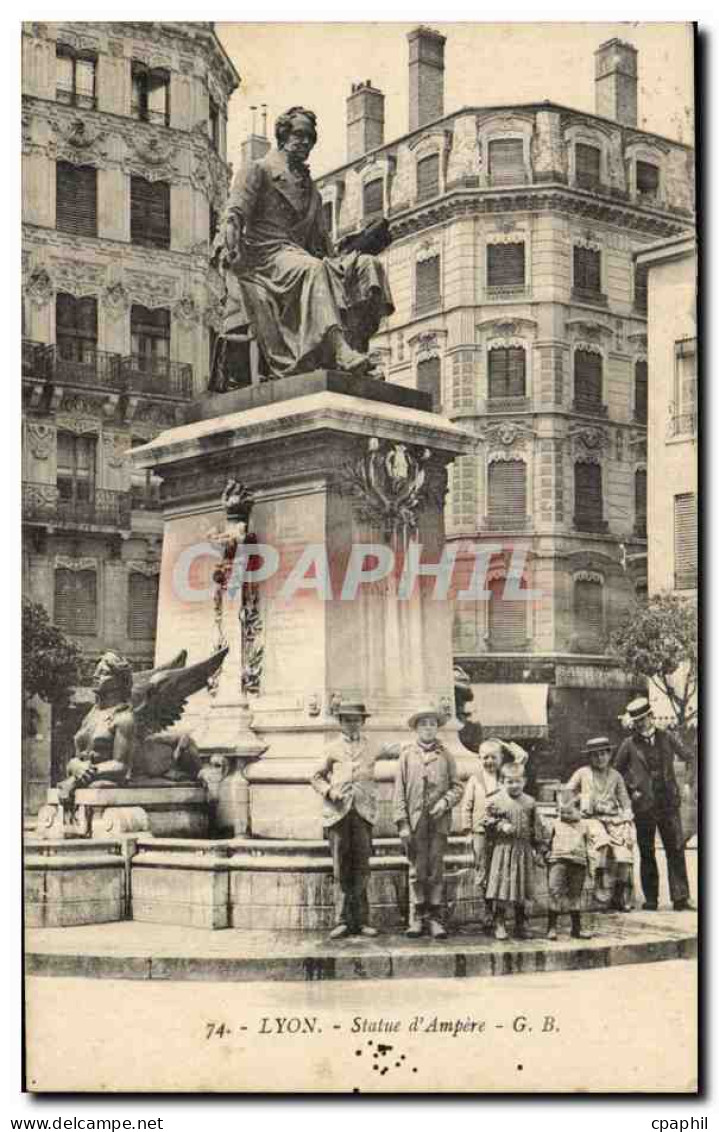 Lyon CPA Statue d' Ampere Enfants