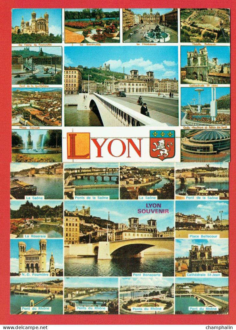 Lyon - Lot de 2 CPM - Multivues