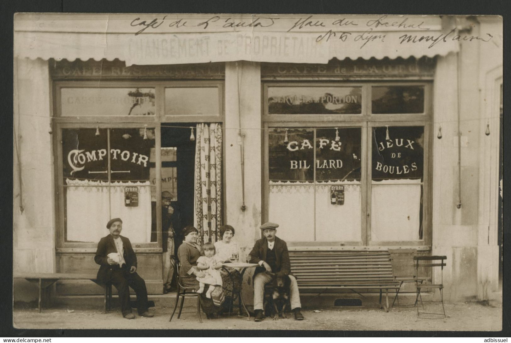 LYON Montplaisir 6 Place du Bachut carte photo du Café BILLARD Jeux de Boules Voir Suite