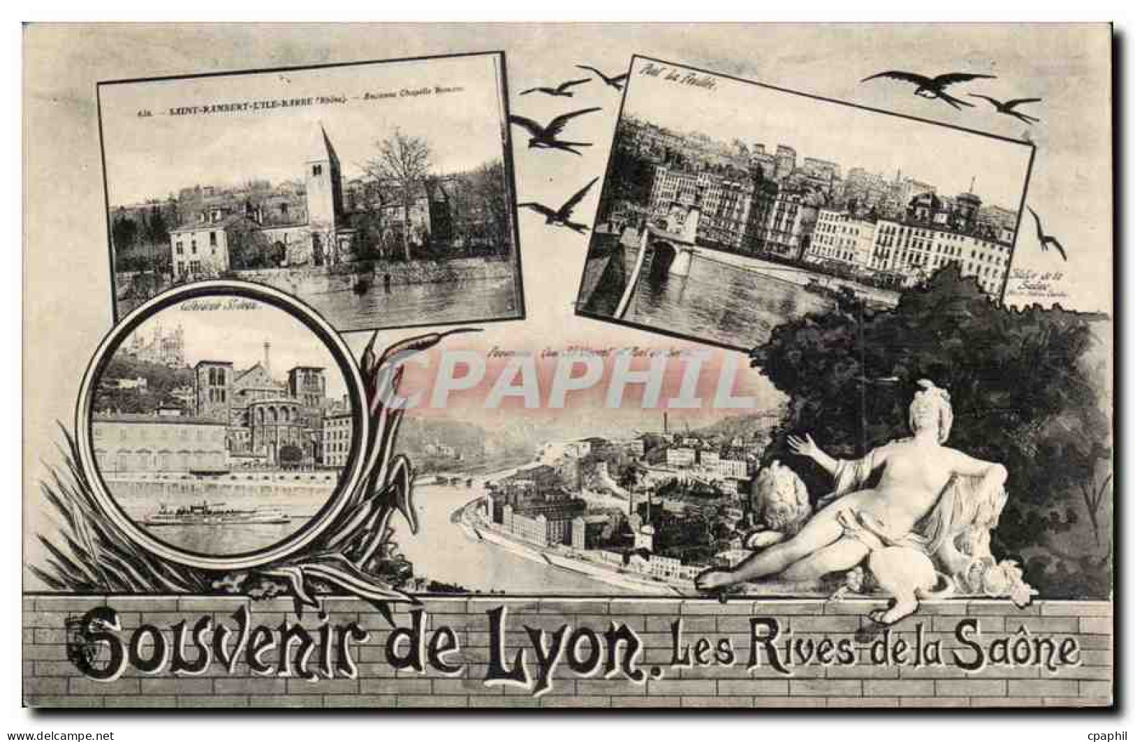 Lyon - Souvenir de Lyon - Les rives de la Saone - CPA