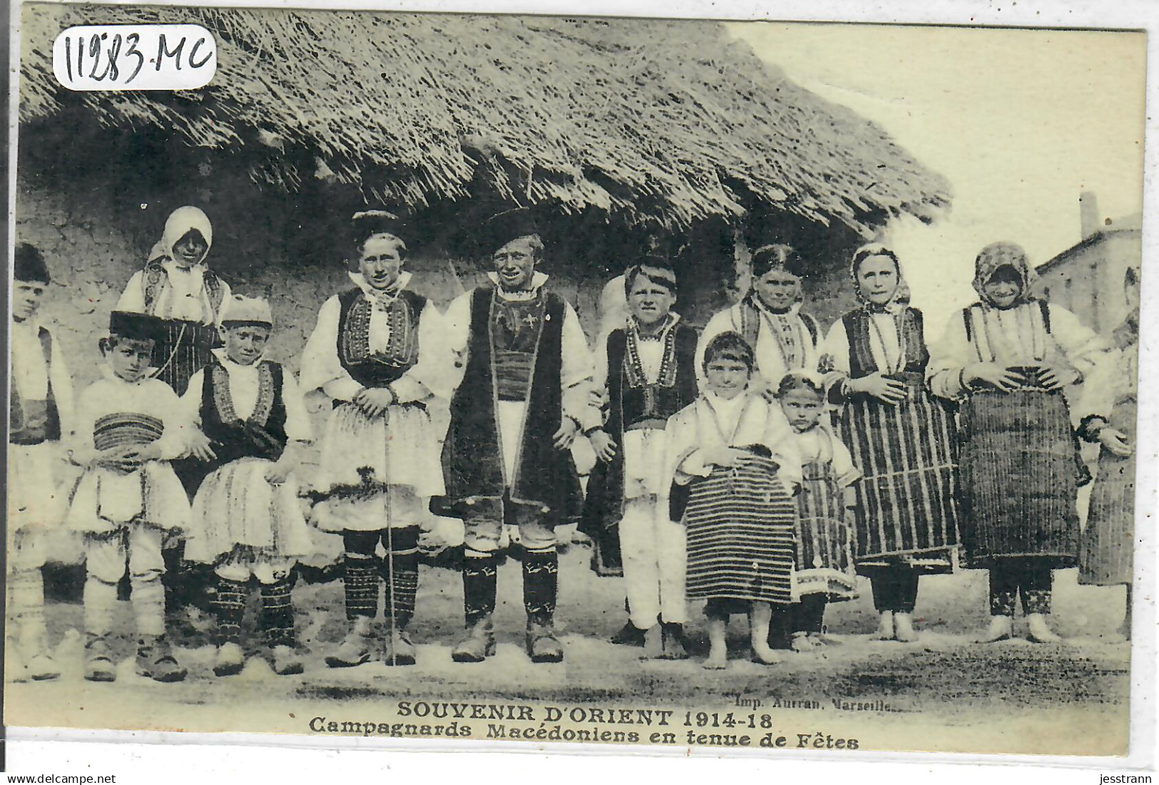 MACEDOINE DU NORD- CAMAPAGNARD MACEDONIENS EN TENUE DE FETE- 1918- ECRITE DE BANICA