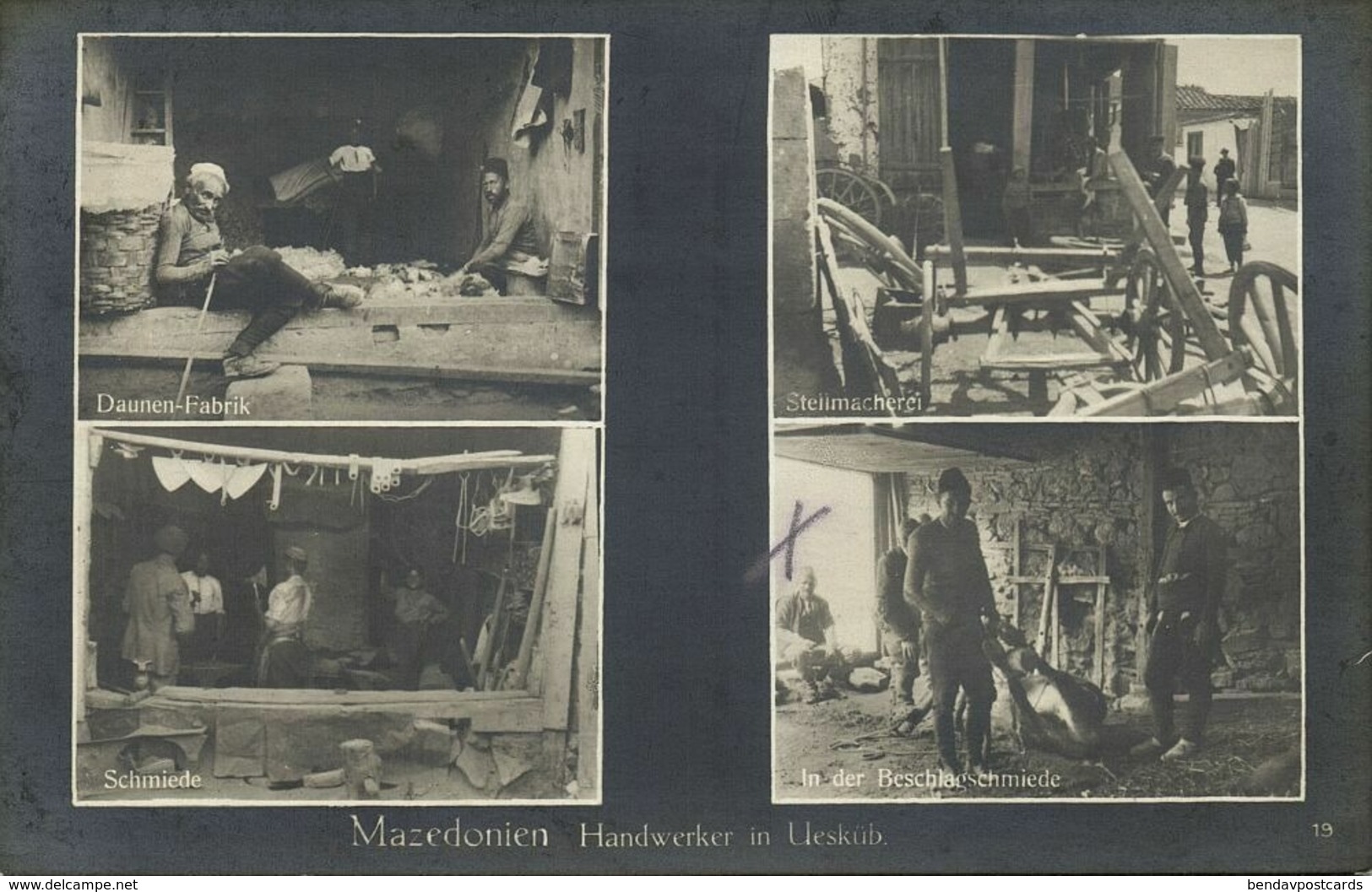 macedonia, SKOPJE Скопје, Craftsmen Forge Smith Wheelwright Üsküb (1917) RPPC