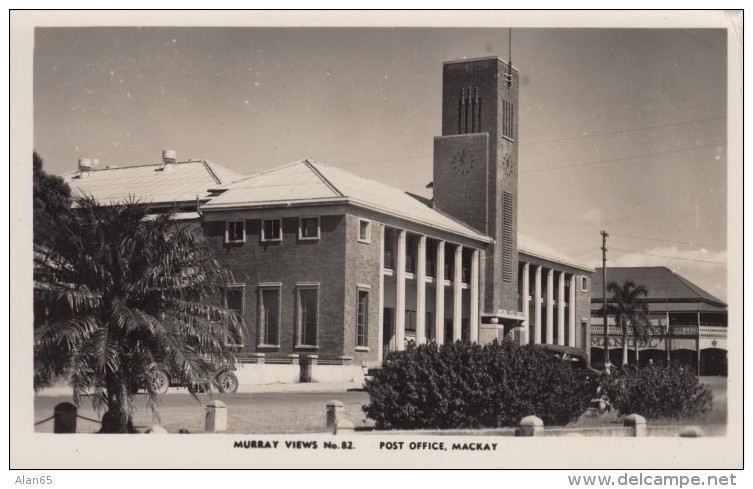 Mackay Australia, Post Office Building, c1920s/30s Vintage Murray #82 Real Photo Postcard