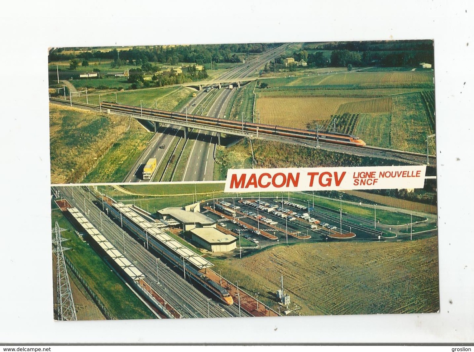 MACON TGV LIGNE NOUVELLE SNCF (RAME TGV MIS EN SERVICE LE 27 SEPTEMBRE 1981)