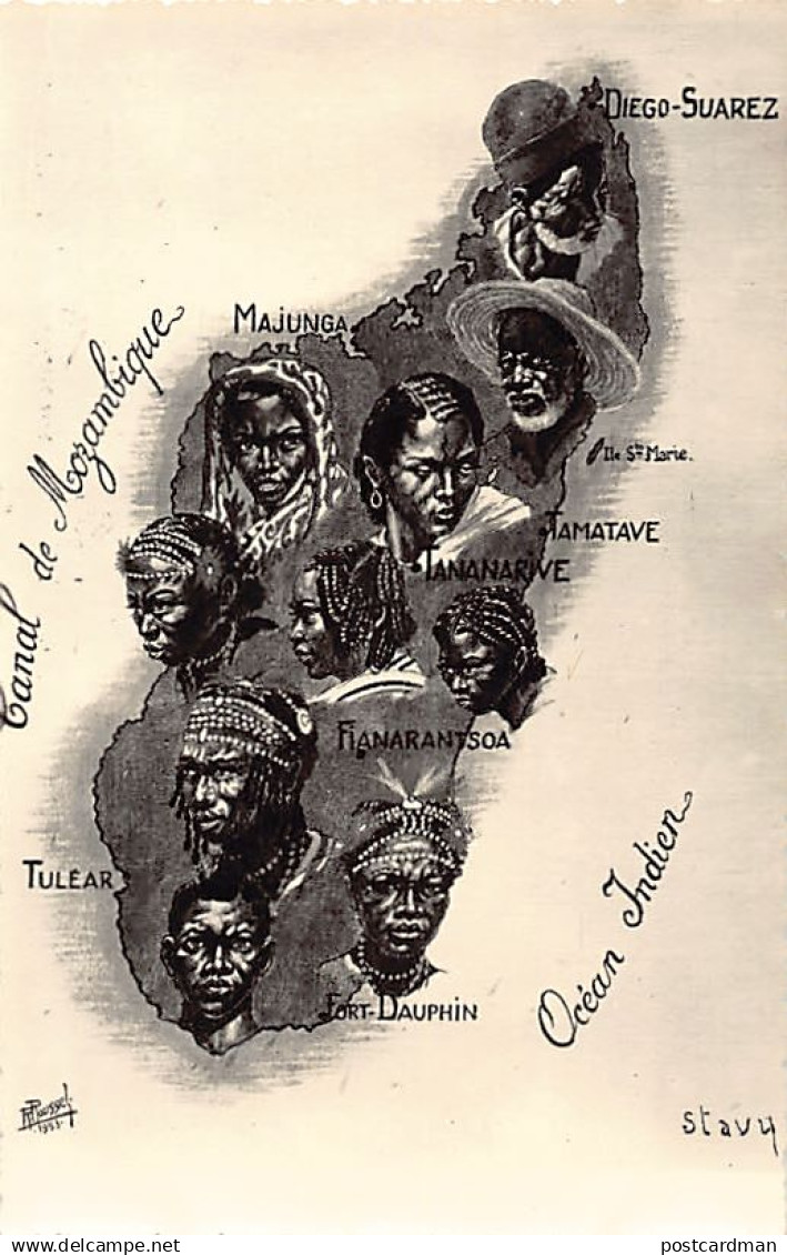 Madagascar - Carte géographique - Types de Madagascar - Ed. Stavy 791