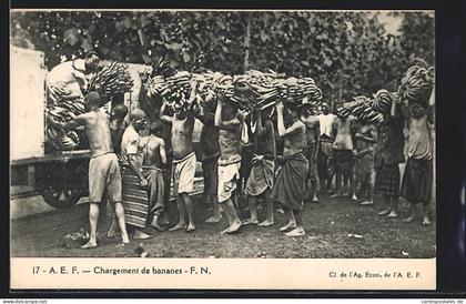 CPA Madagaskar, Männer bei der Bananenernte