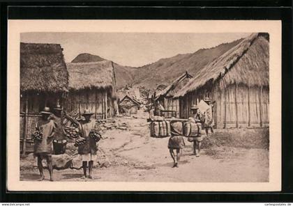 CPA Madagaskar, Village indigène