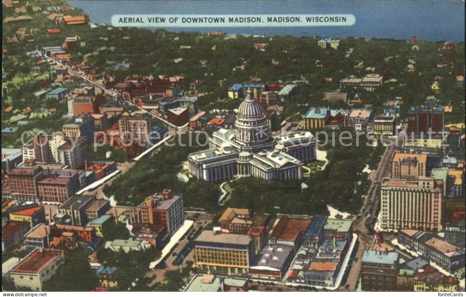 Madison Wisconsin Fliegeraufnahme Downtown