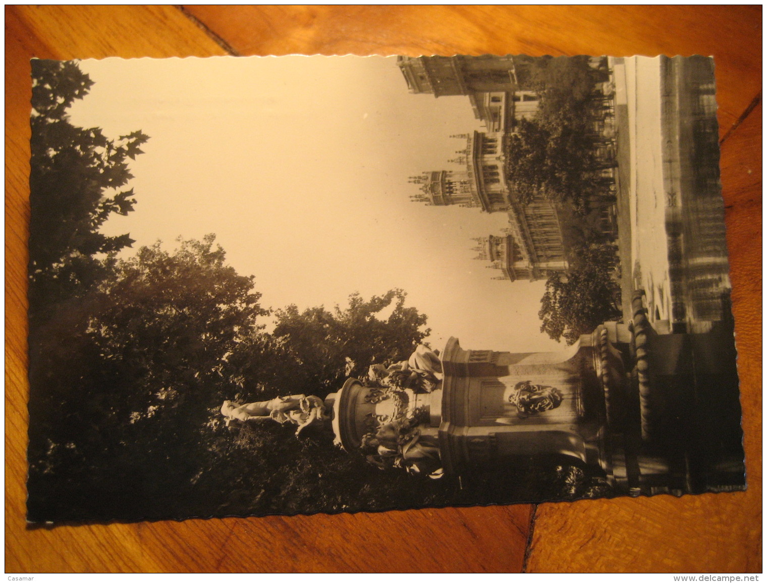 MADRID Fuente de las Cuatro Estaciones Palacio de Comunicacion fuente fountain 1951 to Stockholm Sweden post card SPAIN